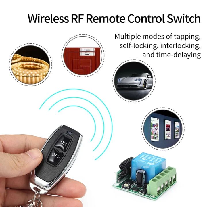 DC12V%2010A%20Relay%20Receiver%20RF%20433Mhz%20Universal%20Switch%20Remote%20Control%201CH%20Module%202CH%20Transmitter%20for%20LED%20Lighting%20Garage%20Gate%20Door%20-%20Image%206