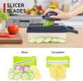 14-in-1 Vegetable Cutter & Slicer – Multifunctional Manual Chopper with Hand Push Design | Onion Dicer, Grater, Spiralizer, Julienne & Slicer for Effortless Kitchen Prep. 