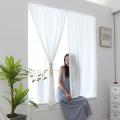 White minimalist translucent window curtain, door curtain, Velcro door curtain ready to ship. 