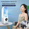 Silent air conditioning fan Portable Air cooler Fan LED Display Leafless Electric Fan 6h Timer USB charging Heater fan. 