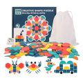 Hot Sale 180Pcs Montessori Kids Wooden 3D Geometric Shape Jigsaw Puzzle Board Set Baby Early Education Toys for Children. 