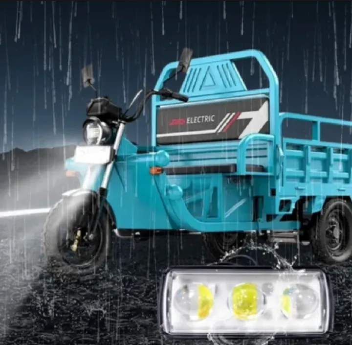 1 Pcs Bike Light Triple Lens Projector Driving LED Fog Work Light 4 Color Light Dolphin Projector Spotlight For Bike Car Jeeps White Yellow Mix Flash Bar Light