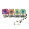 RGB Backlit Mechanical Keyboard Keychain Fidget Toy Release Stress Portable Stress Relief For Gamers And Adults.