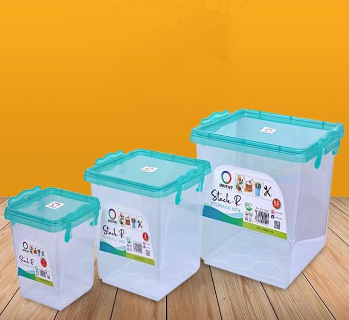ORIENT STORAGE BOXES 3 PIECES UNBREAKABLE STACKABLE LOCKABLE STORABLE