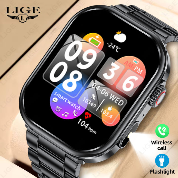 LIGE Smart Watch Men 2026 Full Touch Screen Smart Watches Heart Rate Blood Oxygen Health Monitoring Waterproof Smartwatch hombre
