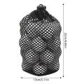 Black Golf Ball Pouch Bag with Durable Nylon Material Sports Mesh Net Bag Suitable for Outdoor Gyms Travel.