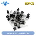 50pcs Transistors BC547 BC557 Each 25pcs BC547B BC557B NPN PNP Triode Transistor DIY Electronic Kit. 