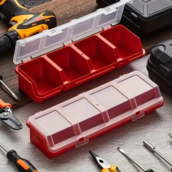 1Pc/2Pcs%20Multi-Compartment%20Organizer%20Box%20For%20Screws%20&%20Small%20Parts%20-%20Durable%20Plastic%20Hardware%20And%20Jewelry%20Storage%20Case%20-%20Image%204