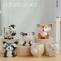 Cute Ceramic Animal Flower Pot Cartoon Zebra Sheep Cow Head Mini Pot Succulents Plants Bonsai Pots Home Garden Decoration. 