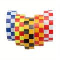 PVC Reflective Sticker Square Grid Checkered Pattern Reflector Tape Fluorescent Reflect Film for Truck Car Road. 