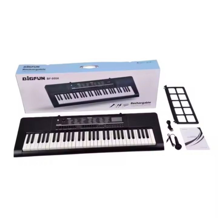 BIGFUN BF-950A 61 Keys Piano Keyboard With 2.2 Cm Keys | Black