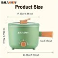 BALASHOV Electric Pot with Steamer Rack: 1.6L Non-Stick Sauté Pan, Portable Mini Rapid Cooker with Power Adjustment, Suitable for Pasta, Steak, Noodles, and College Dorm Rooms - EU Plug, 220-240V. 