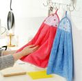 1Pc - Soft Towels Bath Kitchen Towel Bathroom Kitchen Absorption Hand Towel Soft Plush Hanging Wipe Bathing Towel Red - Random Colors. 