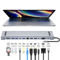 USB C 3.0 HUB Type C to Multi 4K HDMI Monitor Video Converter RJ45 Ethernet VGA PD Power Adapter Docking Station Laptop Splitter.