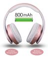 Pollini Wireless Bluetooth Headphones – 40H Playtime, Foldable Over-Ear Design with Mic – Deep Bass Stereo Sound & Soft Memory-Protein Earmuffs – Compatible with iPhone, Android, PC – Rose Gold. 
