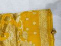Premium & Elegant Yellow/Golden Border Dola Silk Printed Saree for Women. 