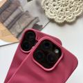 Matte Soft Wine Red Solid Color Uneven Irregularity Fold Wavy Texture Protective Phone Case for iPhone 11 12 13 14 15 16 Pro Max. 