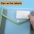 A4 Vertical Press Button Student Bag Waterproof Large Capacity Test Paper Storage Classification Transparent Seven Colors Choice. 