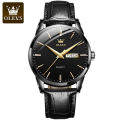 O'levs 6898 PU Leather Analoge Wrist Watch For Men Fan Made.