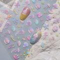 Colorful Bagful Jellyfish Bubbles Swimming Rings Rainbow Stars Ocean Starfish Self Adhesive 5D Nail Art Sticker Manicure Decal.
