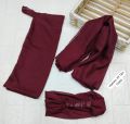 Hijabeez by t&h collection artical 3pc hijab set stuff imported china chiff on size scarf 30 inch weidth 72 inch length nikab 14 inch weldth 15 inch length haed  band free size. 