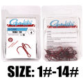 Gamakatsu Fishing Hooks 15Pcs/lot 1#-14# 13B Fishing Red Treble Hooks Round Bend Barbed Hook Steel Hooks For Bass Trout.