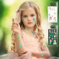 15 Sheets Carton Tatoo Kids Play Temporary Tatoo Sticker for Childrens Body Art Mermaid Sticker Glow Paste on Face Arm. 