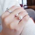 Indispensable -Korean Pearl Ring Female Fashion Opening Adjustable Size Wild Simple Personality Ring Jewelry- Innovative.