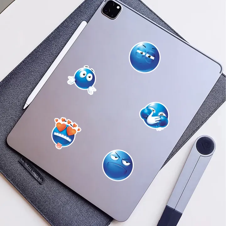 50pcs%20cute%20blue%20bean%20emoji%20waterproof%20stickers%20ornament%20Child%20interest%20easy%20paste%20cute%20gift%20DIY%20-%20Image%205