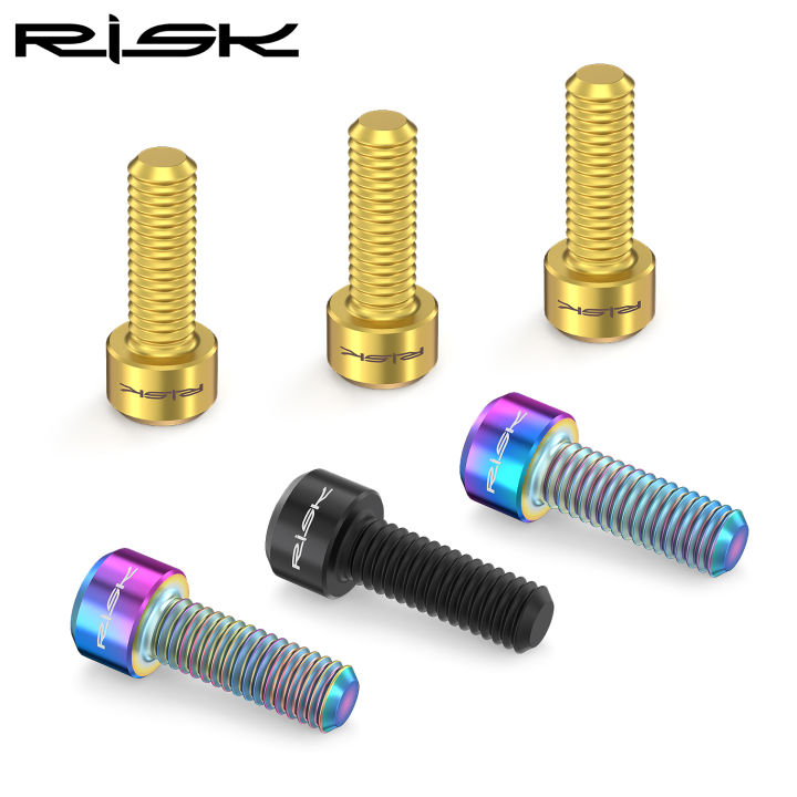 RISK%202pcs/box%20M6x18%20Hollow%20Mountain%20Road%20Bike%20Bicycle%20Chainwheel%20Crank%20Arm%20Fixing%20Bolts%20Disc%20Brake%20Caliper%20Fixed%20Screws%20Titanium%20-%20Image%203