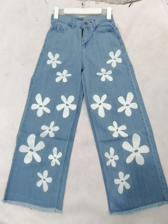 FZ Women's Flower Print Sleeveless Denim Shorts Suit
