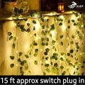 Luminous Elegance: 10-Foot Fairy Light with 6-Foot Artificial Leaves - Premium Quality for Indoor and Outdoor Décor - Perfect for Room, Party, and Beyond!. 