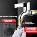 Copper mouthed washing machine faucet, 1/2 inch 4-point, wall mounted garden balcony faucet, quick connect single cooling faucet. 
