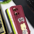 Oppo Reno 13 Pro Cover - Pink - Cute 3D Cartoon Girls Soft Silicone Back Cover. 