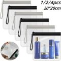 1/2/4pcs Luggage Transparent Travel Use Leakproof Flight Make Up Waterproof For Women Reusable Airport Security Storage bag.