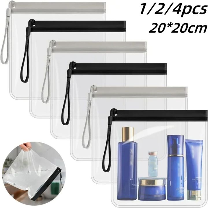 1/2/4pcs%20Luggage%20Transparent%20Travel%20Use%20Leakproof%20Flight%20Make%20Up%20Waterproof%20For%20Women%20Reusable%20Airport%20Security%20Storage%20bag%20-%20Image%202