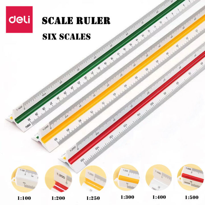 DELI Triangular Scale Ruler Drafting Tool for Architects Engineers and ...