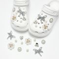2026 Summer Luxury Shoe Charms Set Accessories for Clogs Diamond Butterfly Flower Pearl Chain DIY Shoes Decorations Girl. 