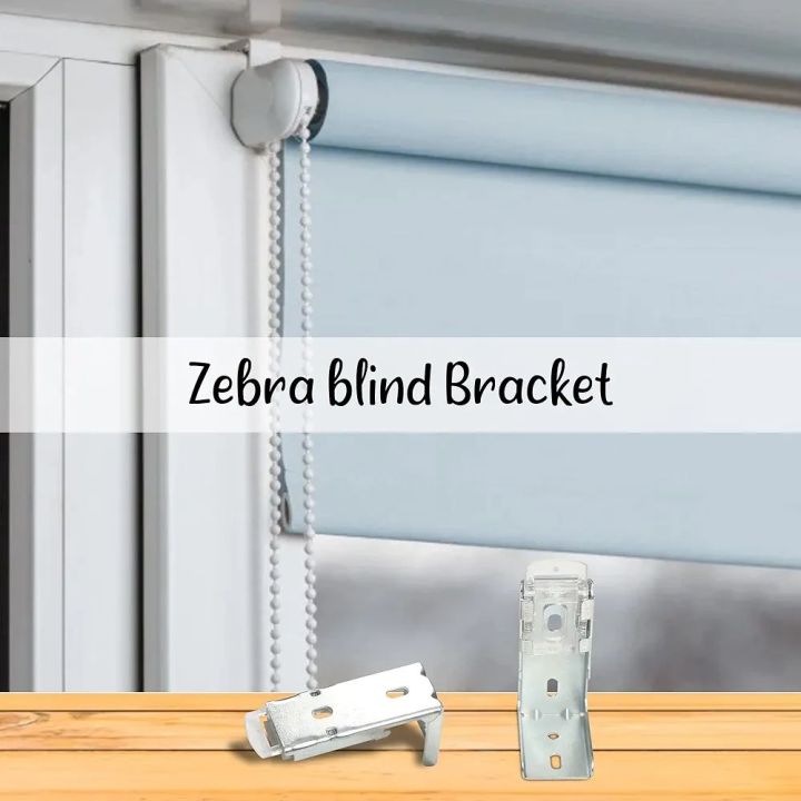Zebra Blind Brackets / Clamps for Zebra Blind Top Rail / Day and Night Blinds, Used for Wall / Ceiling Mounting, Screws & Wall Plugs Included - 2 Pieces