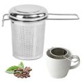 304 Stainless Steel Tea Drain with Lid Tea Strainer Collapsible Double Handle Tea Strainer with Lid Tea Brewer. 