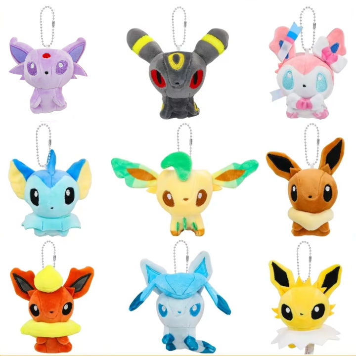 Eevee Umbreon Sylveon Espeon Vaporeon Plush Toys Keychain Sylveon Espeon Duskull Haunter Flareon Stuffed Peluche Doll Kids