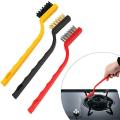 3Pcs Mini Wire Brush Set for Cleaning and Rust Removing, 7 Inch Industrial Wire Small Wire Brush Set of Stainless Steel/Nylon/Brass Bristles multipurpose, rust remover and paint cleaning brush, metal surface cleaner, small wire brush set (No Color Choice). 