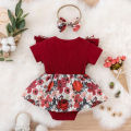 Summer Baby Girl Dress With Bowknot Striped Jumpsuit Cotton Dress For Newborn Floral Clothes Baby Crawling Clothes. 