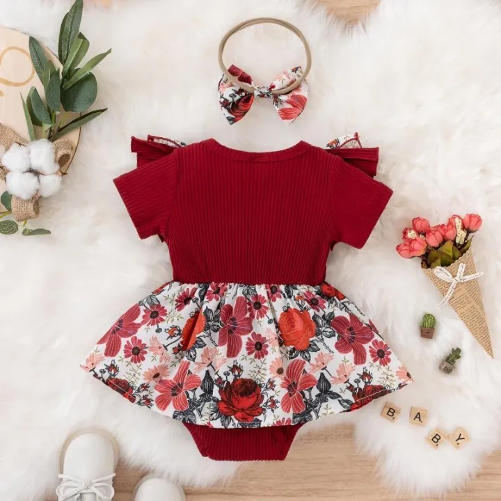 Summer%20Baby%20Girl%20Dress%20With%20Bowknot%20Striped%20Jumpsuit%20Cotton%20Dress%20For%20Newborn%20Floral%20Clothes%20Baby%20Crawling%20Clothes%20-%20Image%203