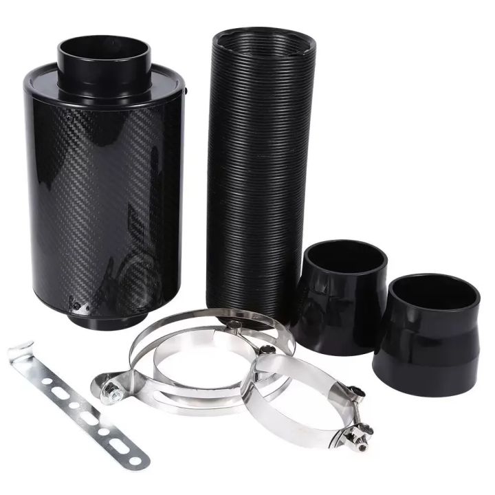 1%20set%2076mm%203%20inch%20Universal%20Car%20Cold%20Air%20Filter%20Carbon%20Fibre%20Feed%20Enclosed%20Intake%20Induction%20Pipe%20Hose%20Kit%20-%20Image%204