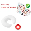 Baby Nursing Pillow Cover Newborn Maternity Breastfeeding Pillow Cover Slipcover with Play Cartoon Print U Shape. 