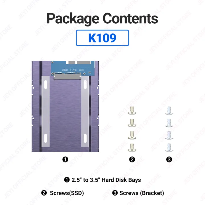 JEYI%202.5"%20to%203.5"%20SSD%20HDD%20Hard%20Drive%20Adapter%20Bay%20Holder%20Mounting%20Bracket%20Caddy%20Tray%20for%207%20/%209.5%20/%2012.5mm%202.5%20inch%20HDD%20/%20SSD%20-%20Image%206