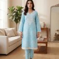 Stitched Tc Cotton Clothes, Embroidery Work with Screen Print Kamiz and Sallower 2 Pis Collection For Women/Girls -2pis. 