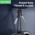 Rocoren AUX Cable 3.5mm Jack Male to Female Audio Extension Speaker Cable Converter for Phone Headphones Laptops Tablets Adapter.