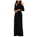 Jumpsuit Summer Pure Color Women Sexy Deep V Neck Short Sleeve Rompers Fashion Slim Fit Lace Up Elegant Female Wide Leg Jumpsuit. 